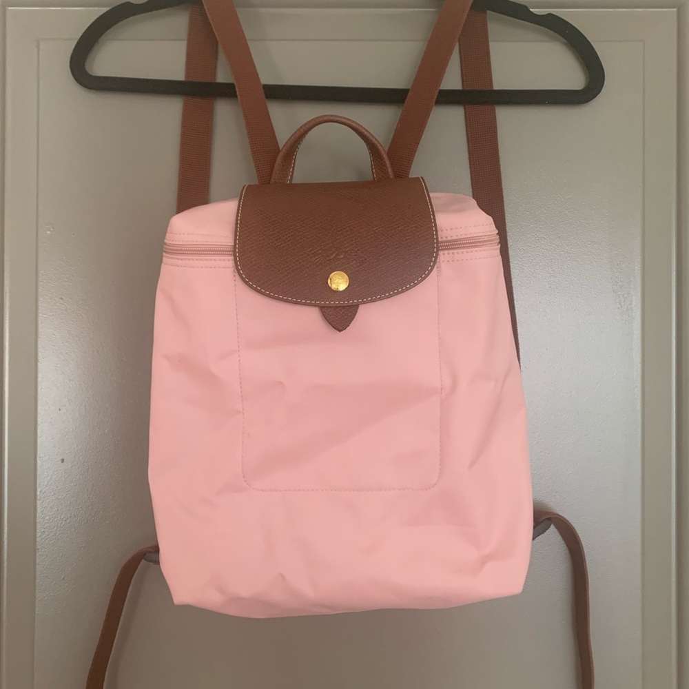 Pink longchamp backpack